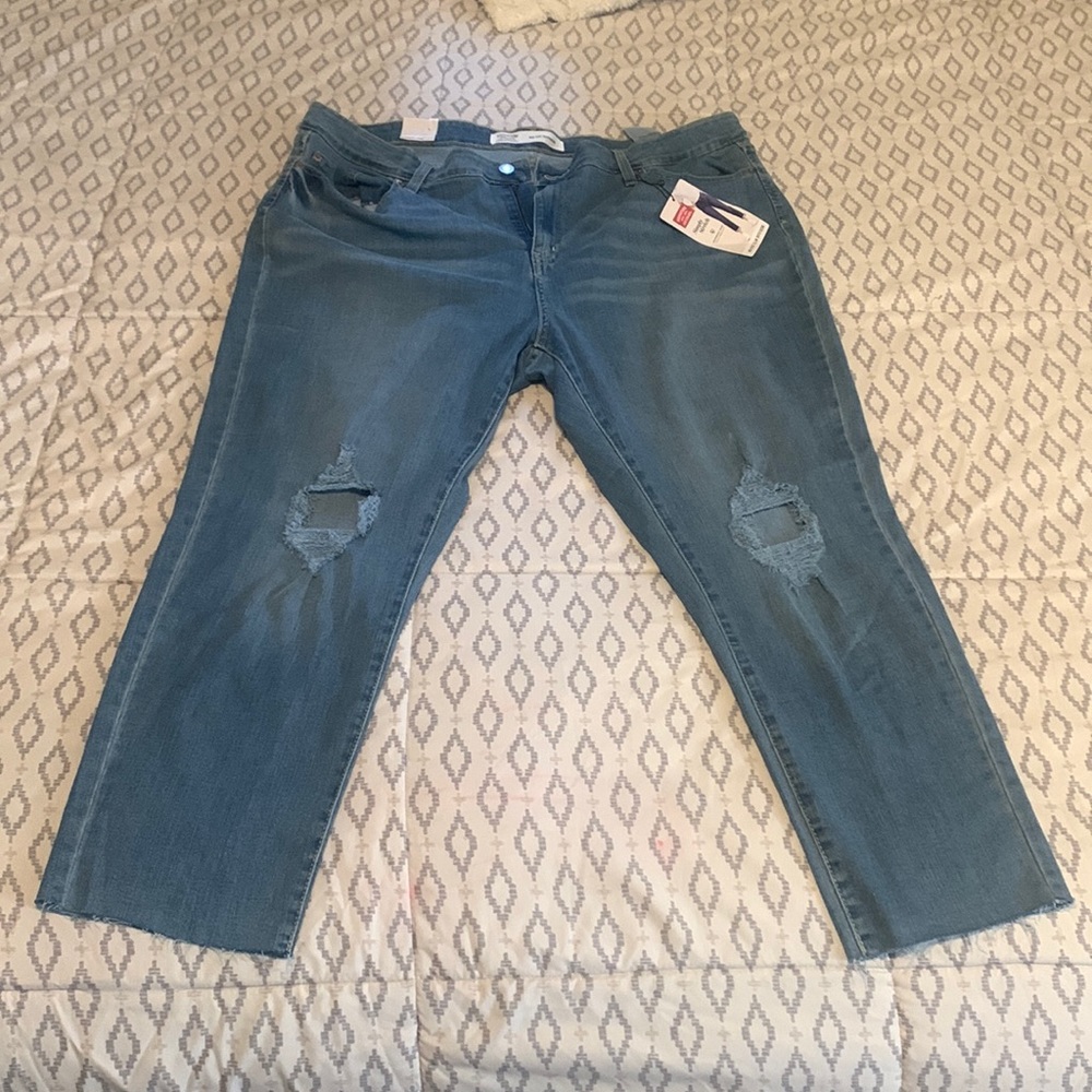 PLUS SIZE, 22w Signature by Levi Strauss Mid Rise Slim Boyfriend Ankle jeans